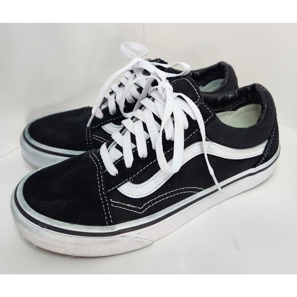 Vans Old Skool Style Sneakers Black White Pattern Women's Sz 6 Low Top Skate - Picture 2 of 5